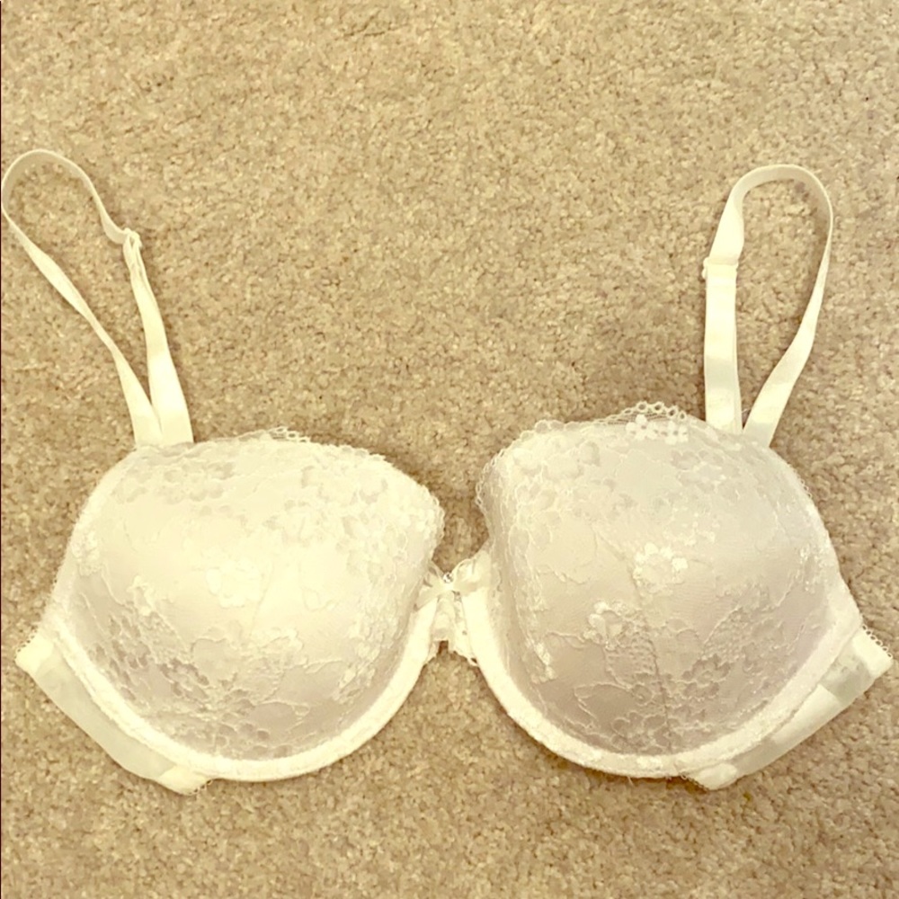 H&M White Lace Push-Up Bra